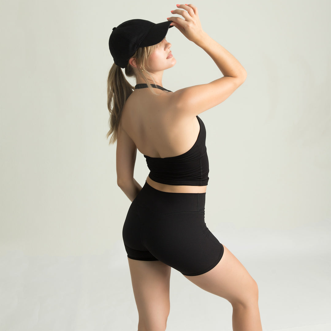Halter Neck Tank High Waisted Short Set