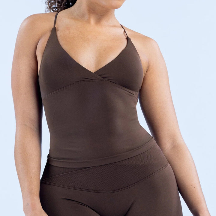Twist Front V-Neck Thin Straps Tank