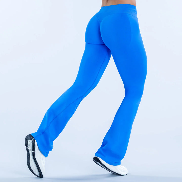 Ribbed Waistband Contoured Scrunch Impact Flares