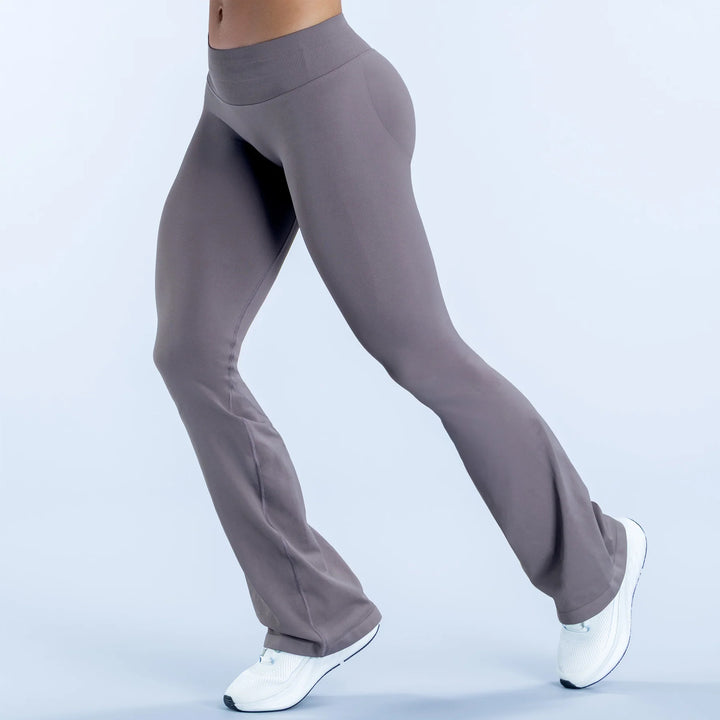 Ribbed Waistband Contoured Scrunch Impact Flares