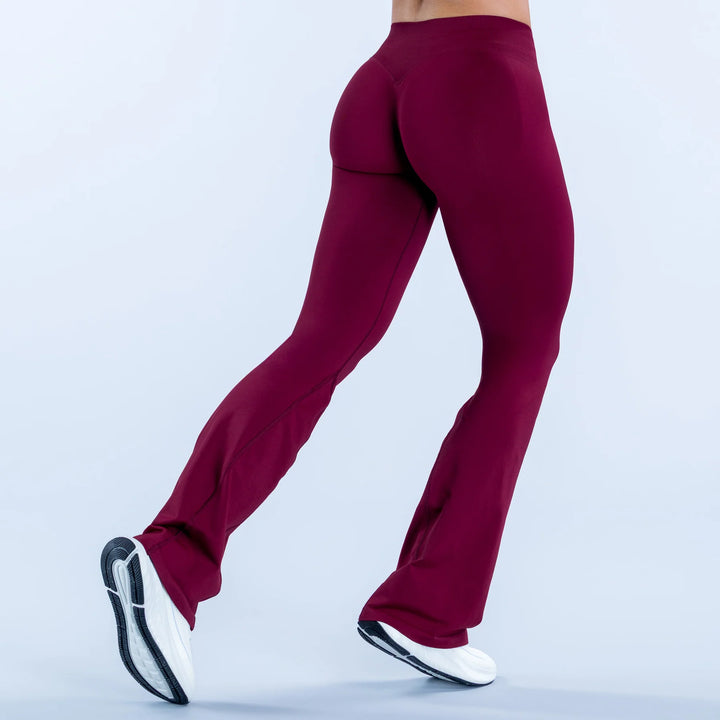 Ribbed Waistband Contoured Scrunch Impact Flares
