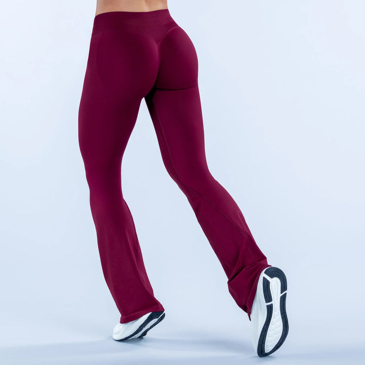 Ribbed Waistband Contoured Scrunch Impact Flares