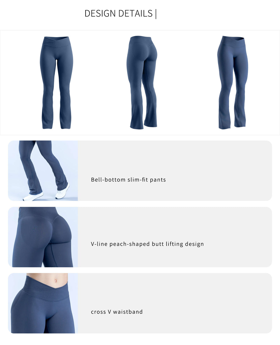 V-Shaped Crossover Waistband Butt-Lifting Scrunch Yoga Pant