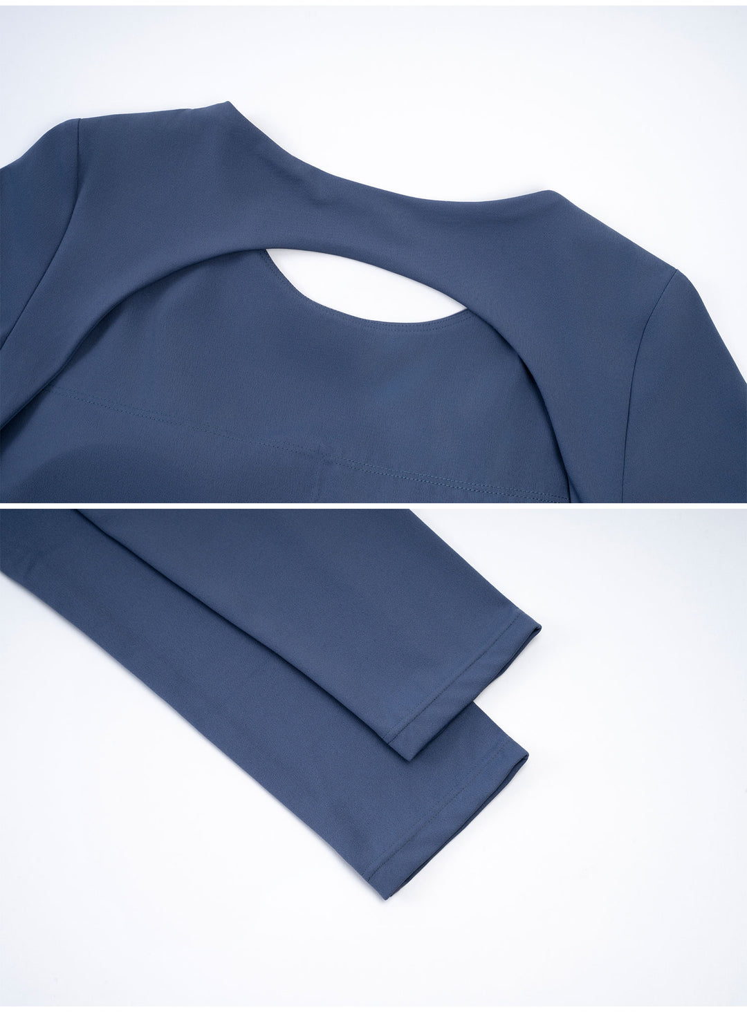Long-Sleeve Open-Back Crop Top