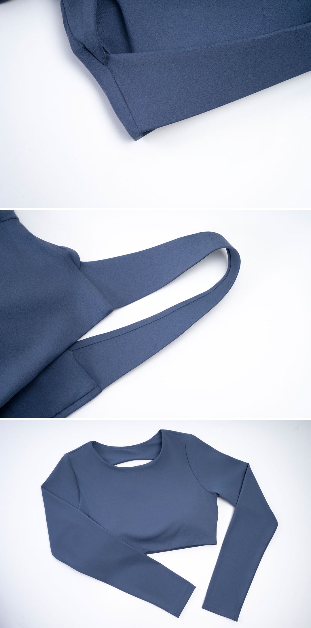 Long-Sleeve Open-Back Crop Top