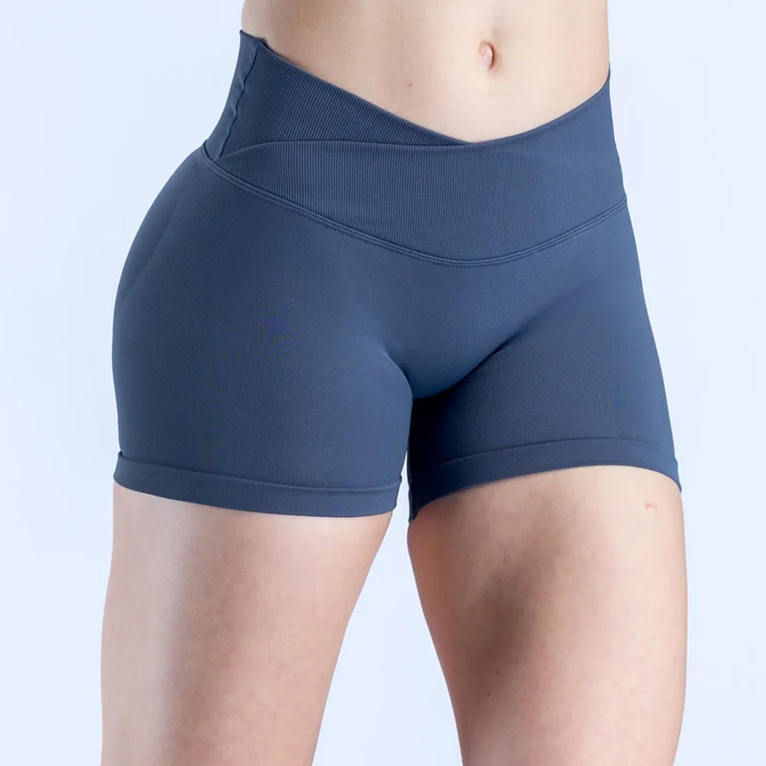 V-Shaped Crossover Waistband Butt-Lifting Scrunch Yoga Short