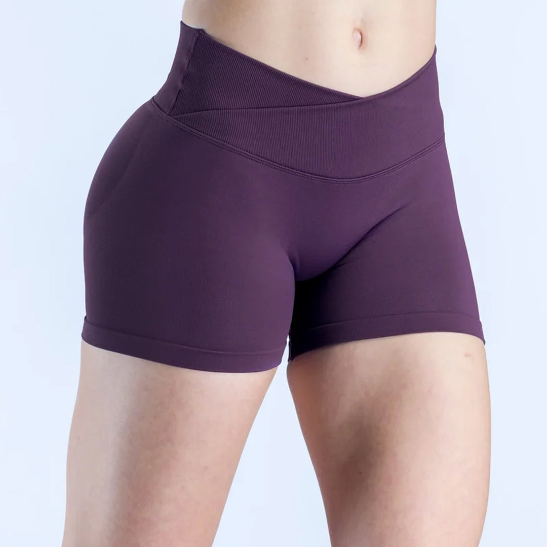 V-Shaped Crossover Waistband Butt-Lifting Scrunch Yoga Short