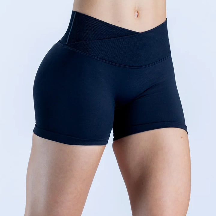 V-Shaped Crossover Waistband Butt-Lifting Scrunch Yoga Short