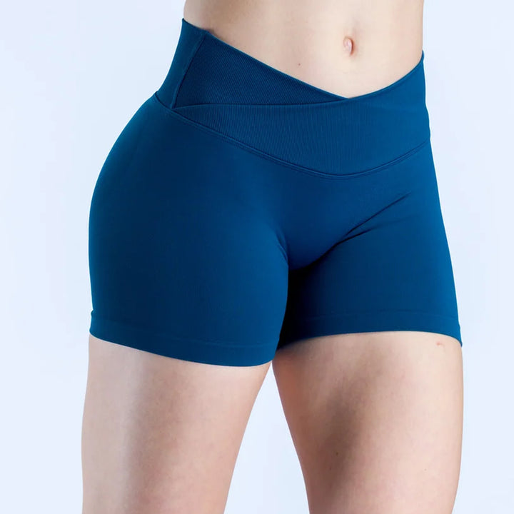 V-Shaped Crossover Waistband Butt-Lifting Scrunch Yoga Short