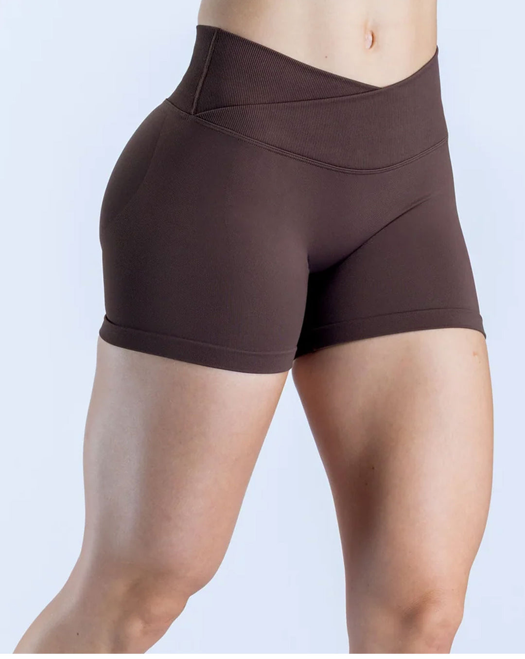 V-Shaped Crossover Waistband Butt-Lifting Scrunch Yoga Short