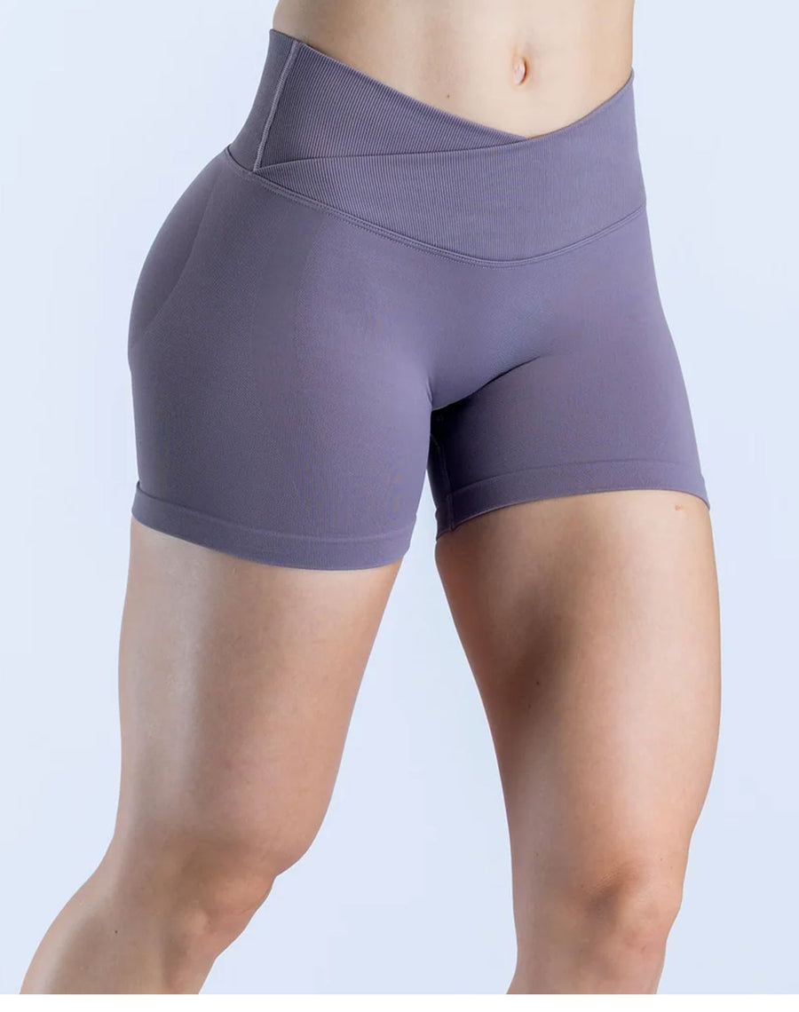 V-Shaped Crossover Waistband Butt-Lifting Scrunch Yoga Short