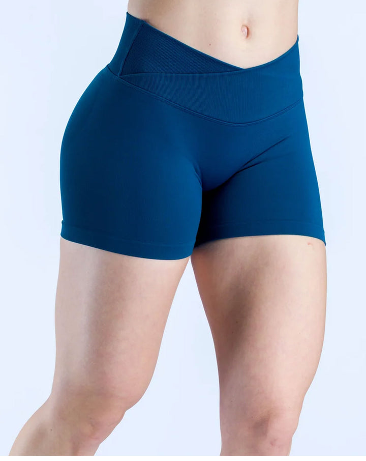 V-Shaped Crossover Waistband Butt-Lifting Scrunch Yoga Short