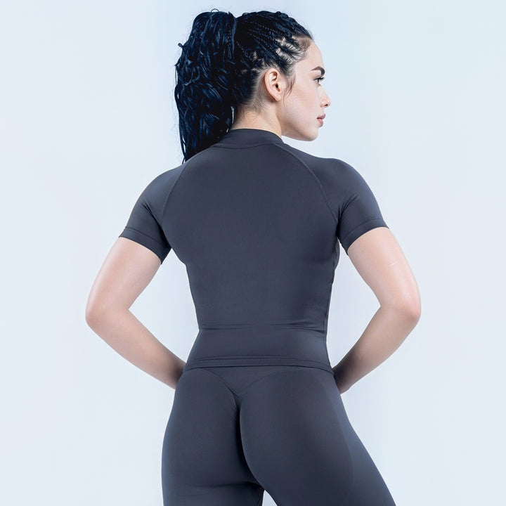 Seamless Short Sleeve Zippy