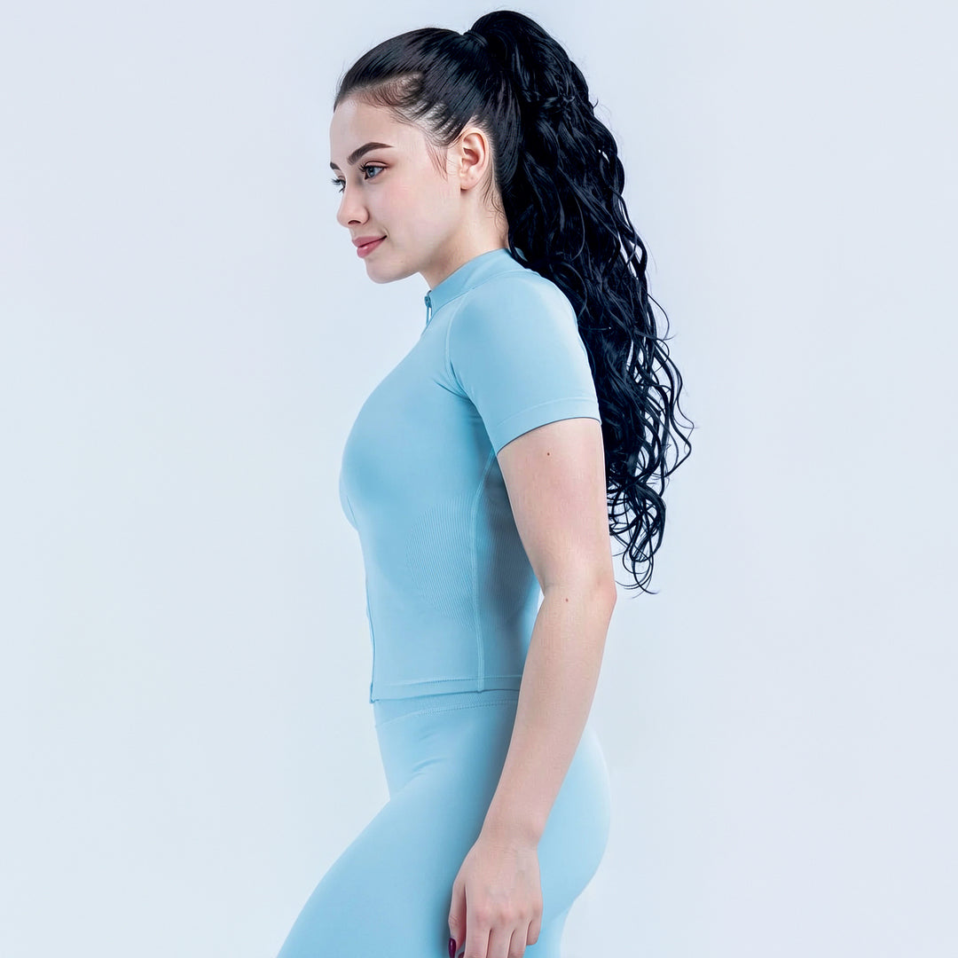 Seamless Short Sleeve Zippy