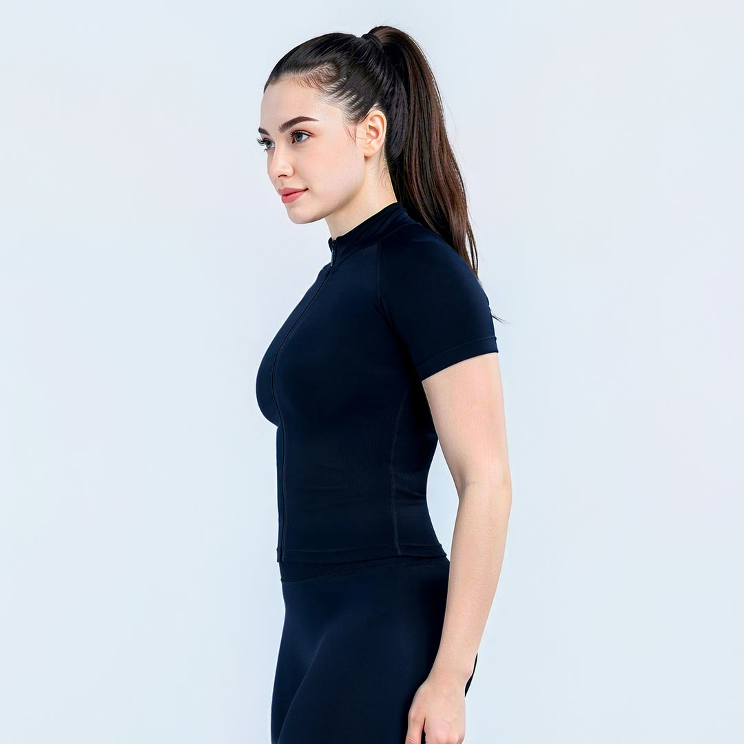 Seamless Short Sleeve Zippy