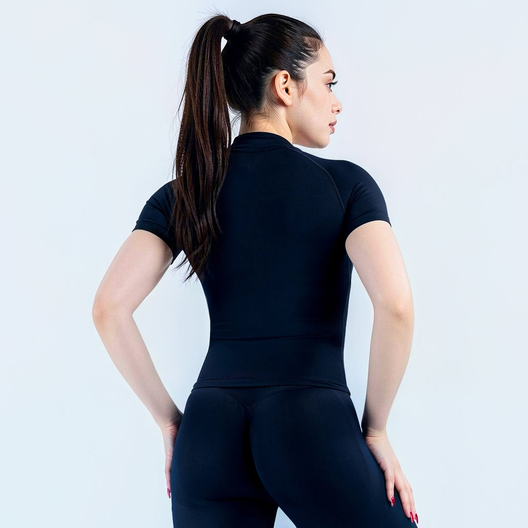 Seamless Short Sleeve Zippy