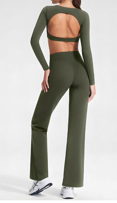 High-Waisted Y-Shaped Hip Wide Leg Yoga Pant