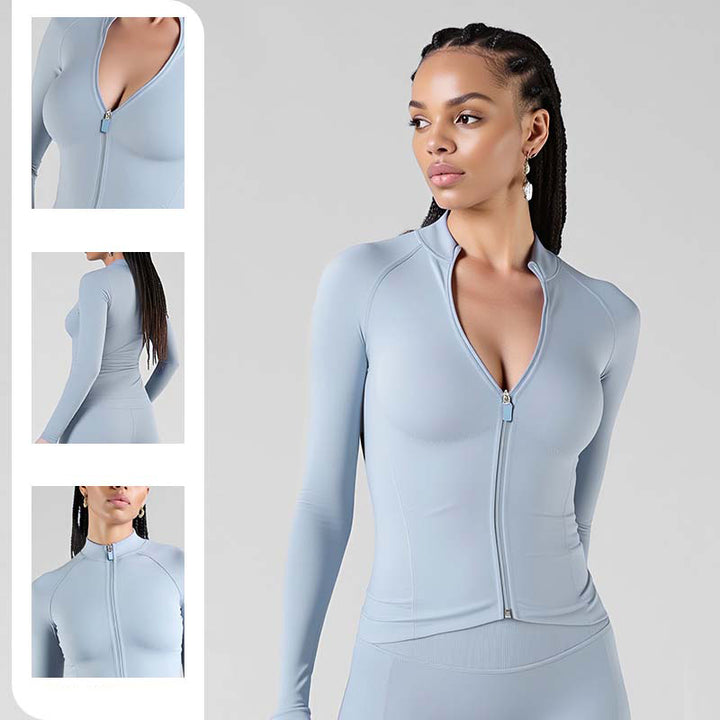 Full Zip Mock Neck Athletic Jacket