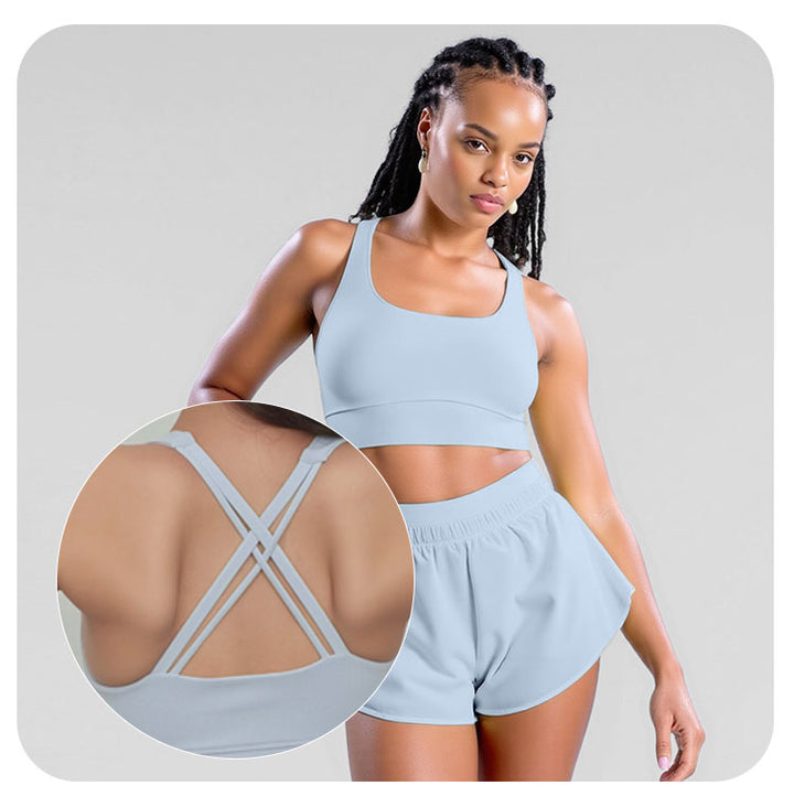Multi-Strap Criss-Cross Back Sports Bra