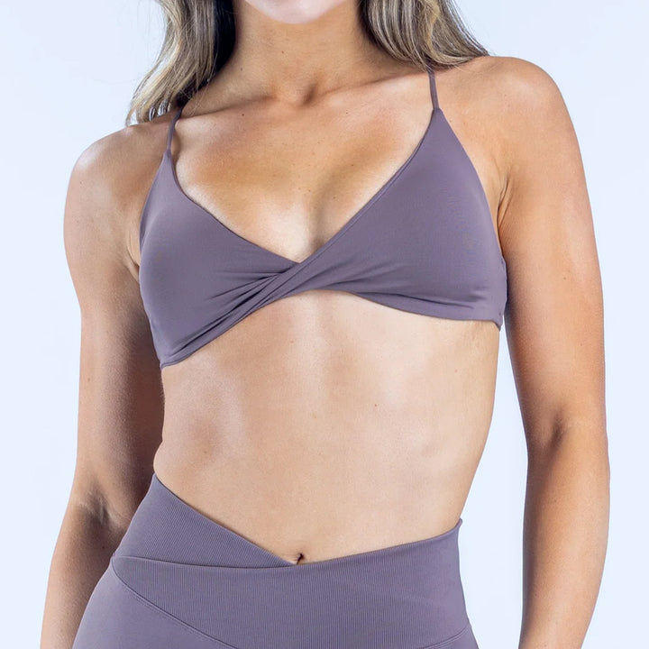 Twist Cross V-Neck Sport Bra