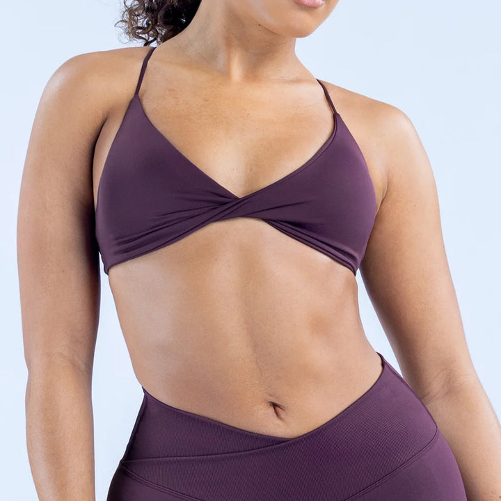Twist Cross V-Neck Sport Bra