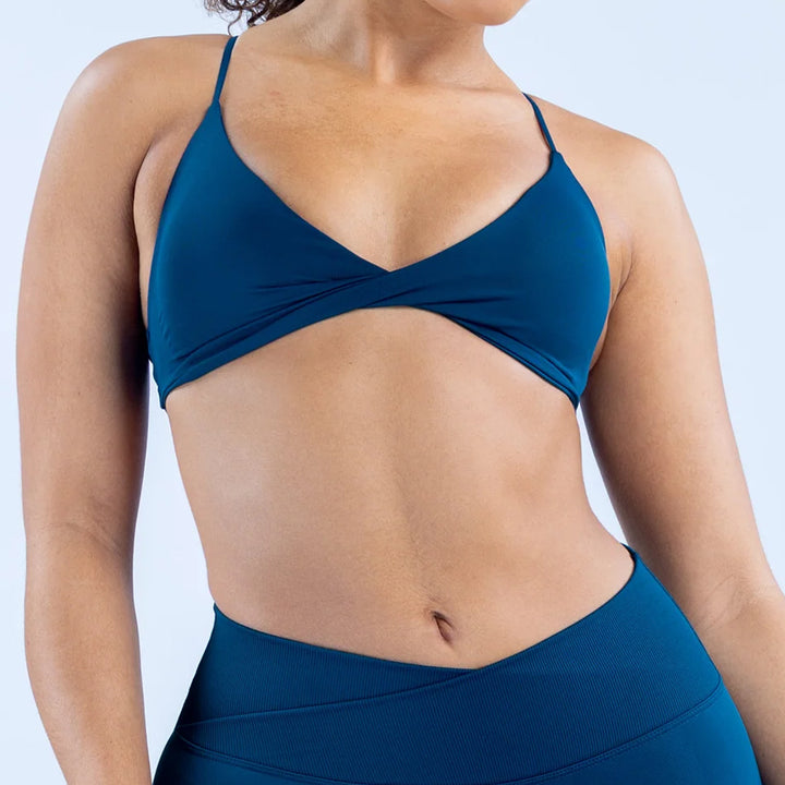 Twist Cross V-Neck Sport Bra