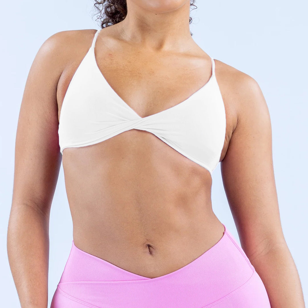 Twist Cross V-Neck Sport Bra