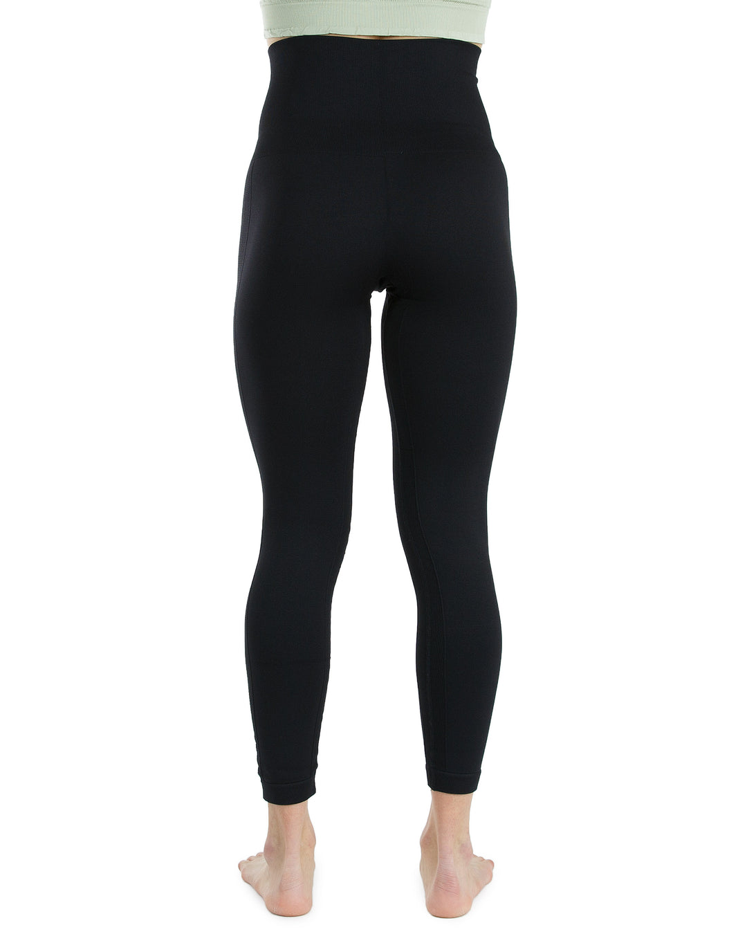 High Waist Tummy Slimming Active Thick Leggings Yoga Training Pant_Black_Back view