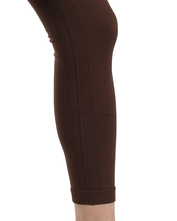 High Waist Tummy Slimming Active Thick Leggings Yoga Training Pant_Brown_Detail_3