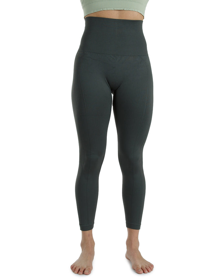High Waist Tummy Slimming Active Thick Leggings Yoga Training Pant_Charcoal Grey_Front
