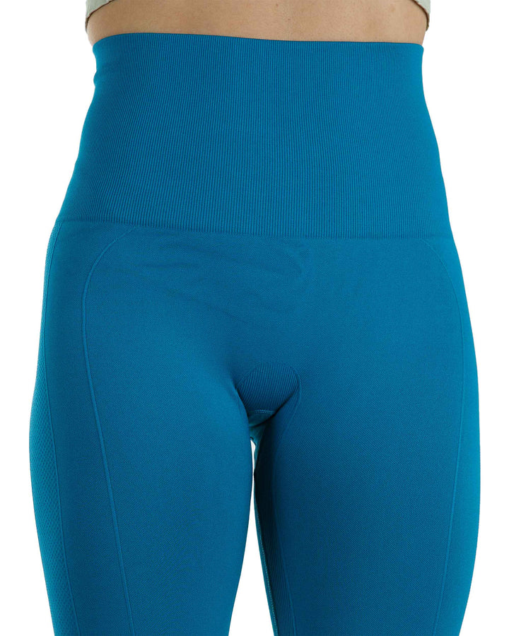 High Waist Tummy Slimming Active Thick Leggings Yoga Training Pant_Forest Teal_Detail_1