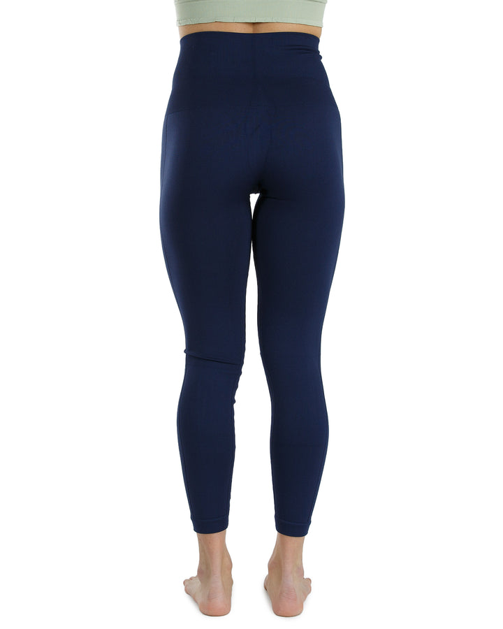 High Waist Tummy Slimming Active Thick Leggings Yoga Training Pant_Navy Blue_Back