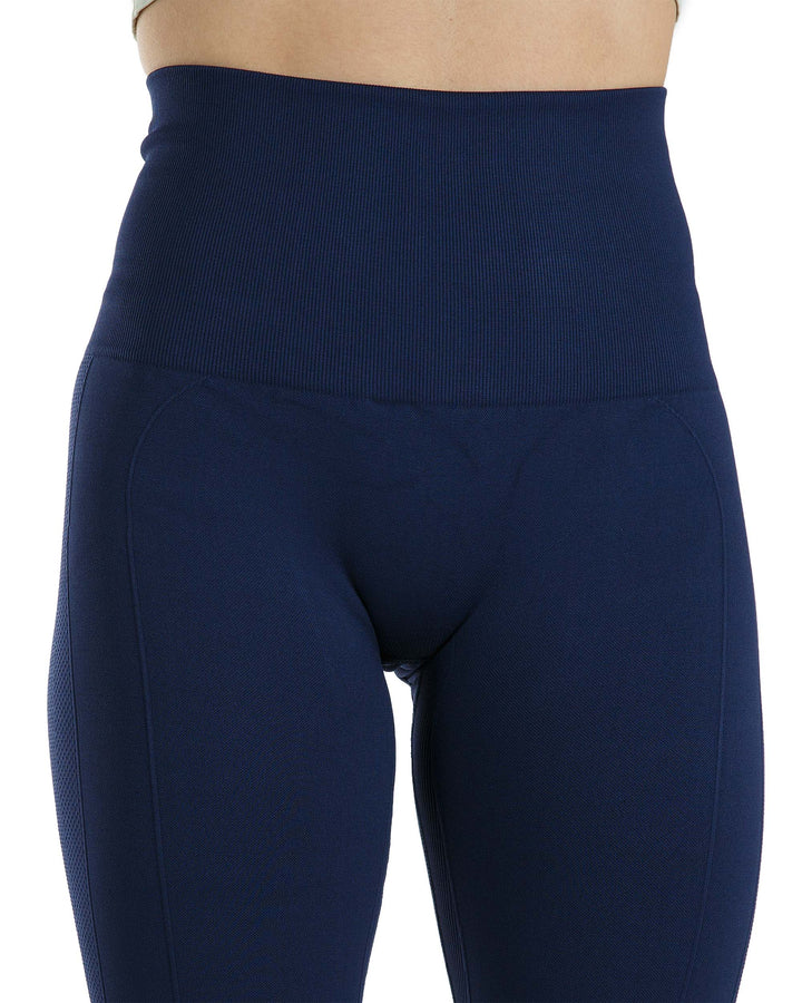 High Waist Tummy Slimming Active Thick Leggings Yoga Training Pant_Navy Blue_Detail_1