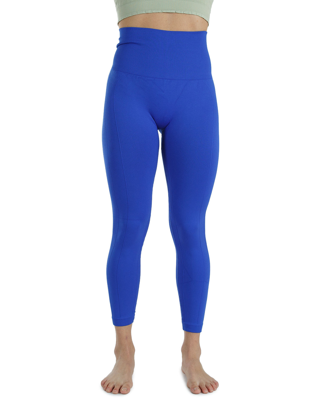 High Waist Tummy Slimming Active Thick Leggings Yoga Training Pant_Royal Blue_Front