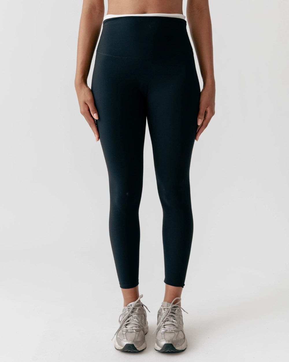 Back View of Luxe Layer Color-Block Double-Waist Leggings