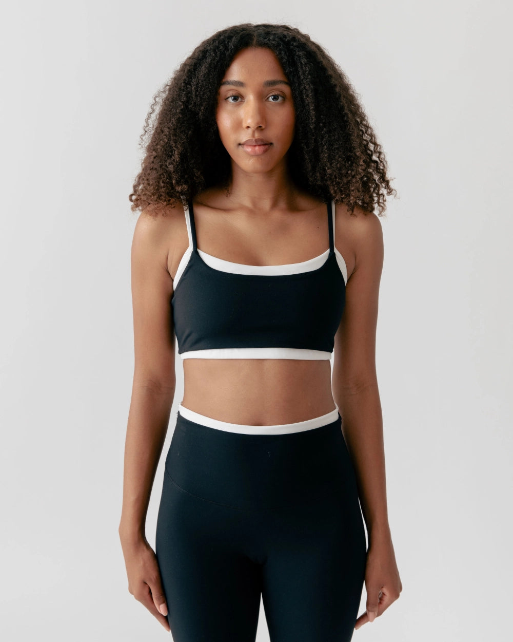 Front view of woman wearing Luxe Layer Double-Layer Overlay Bra